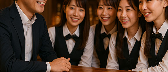 ガールズバーの女の子にモテる男性